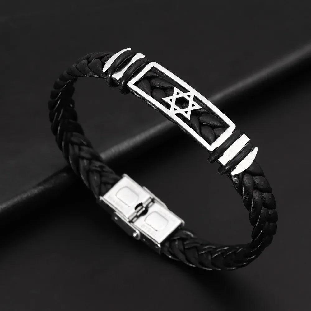 צמיד עור מגן דוד - עוצמה וסטייל בנגיעה אחת