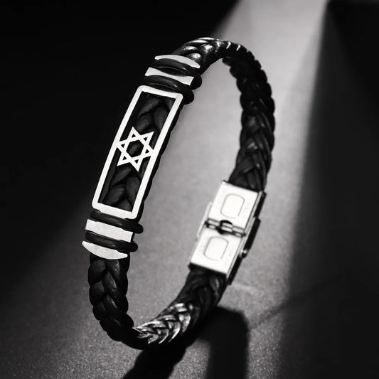 צמיד עור מגן דוד - עוצמה וסטייל בנגיעה אחת