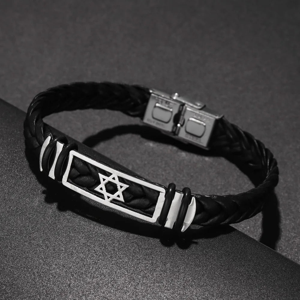 צמיד עור מגן דוד - עוצמה וסטייל בנגיעה אחת